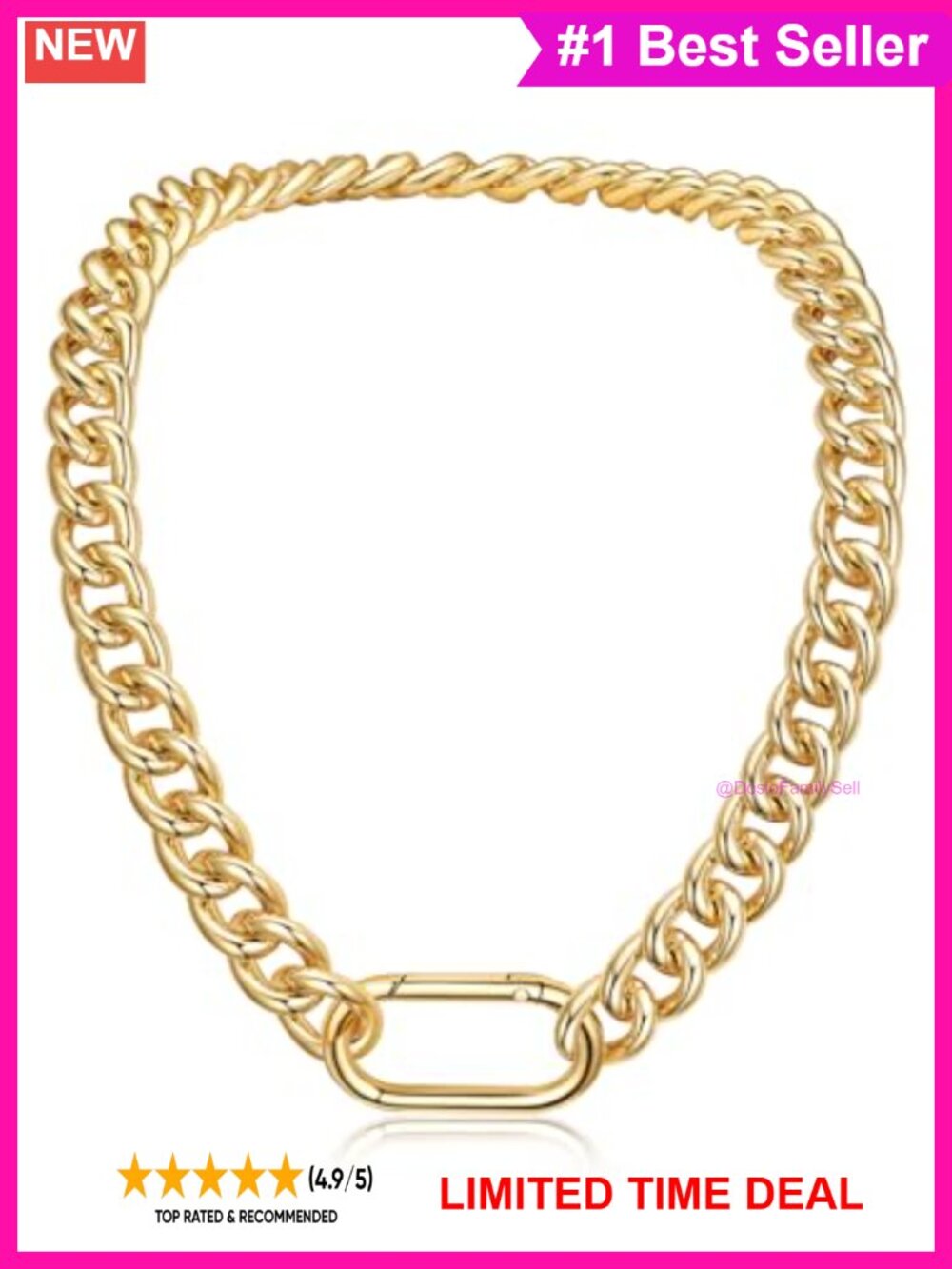 14K Gold Plated Cuban Link Chain Necklace